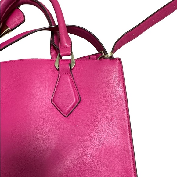 Charming Charlie Hot Pink Structured Tote Crossbody Bag - Picture 8 of 12